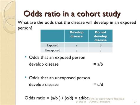 odds ratio in cohort study